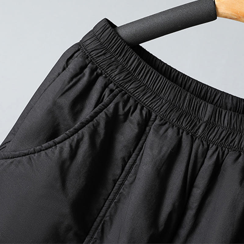 Pantaloni harem da donna in cotone termico con elastico in vita invernale Buddha Stones, lunghezza 7-8, con tasche - image 21