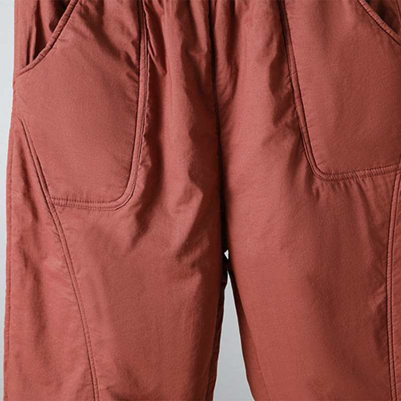 Pantaloni harem da donna in cotone termico con elastico in vita invernale Buddha Stones, lunghezza 7-8, con tasche - image 12