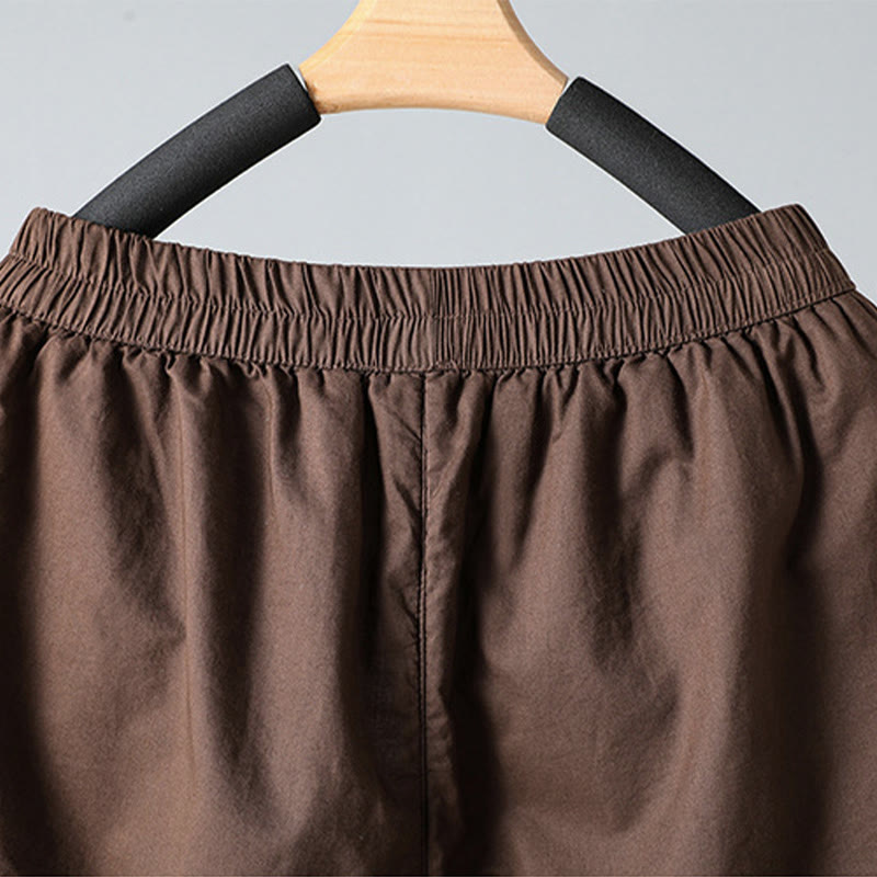 Pantaloni harem da donna in cotone termico con elastico in vita invernale Buddha Stones, lunghezza 7-8, con tasche - image 4