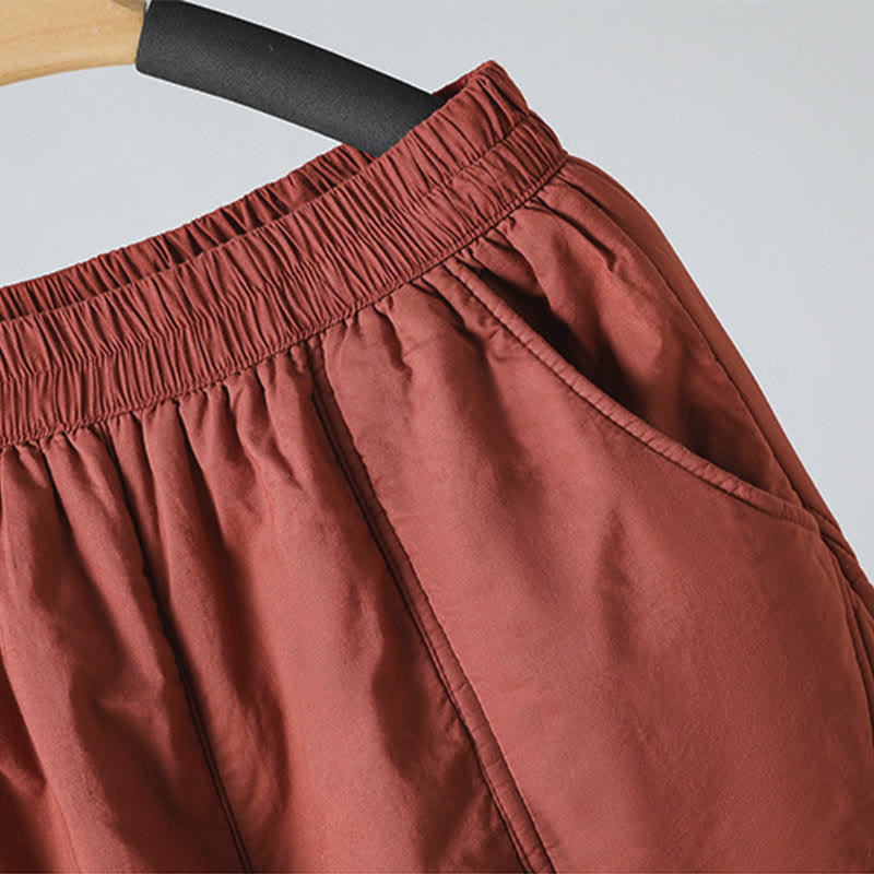 Pantaloni harem da donna in cotone termico con elastico in vita invernale Buddha Stones, lunghezza 7-8, con tasche - image 13