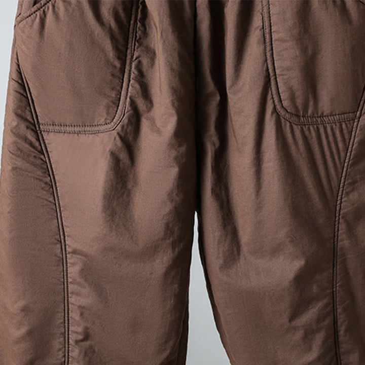 Pantaloni harem da donna in cotone termico con elastico in vita invernale Buddha Stones, lunghezza 7-8, con tasche - image 6