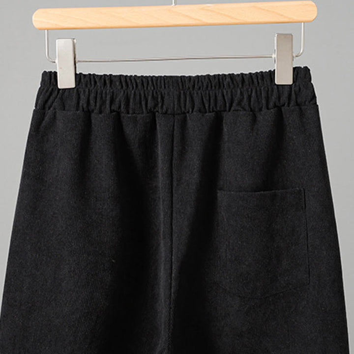 Pantaloni da donna in velluto a coste con gamba larga, elastico in vita e patchwork a quadri, lunghezza caviglia , Buddha Stones - image 12