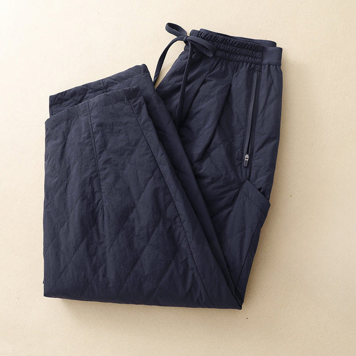 Pantaloni termici da donna in cotone con coulisse e vita elastica Buddha Stones Winter Lines e tasche con cerniera - image 2