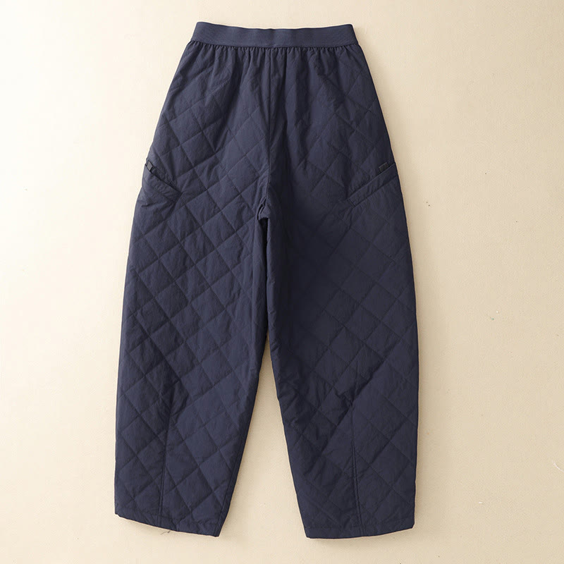 Pantaloni termici da donna in cotone con coulisse e vita elastica Buddha Stones Winter Lines e tasche con cerniera - image 1