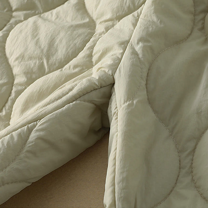 Pantaloni termici da donna in cotone patchwork scozzese con tasche, con elastico in vita e coulisse, Buddha Stones Winter Curved Lines - image 11