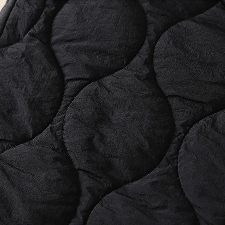 Pantaloni termici da donna in cotone patchwork scozzese con tasche, con elastico in vita e coulisse, Buddha Stones Winter Curved Lines - image 4