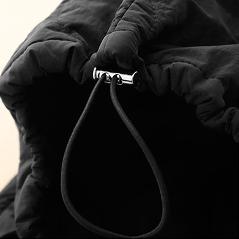 Pantaloni termici da donna in cotone con coulisse e elastico in vita, con tasche, Buddha Stones Winter Curved Lines - image 15