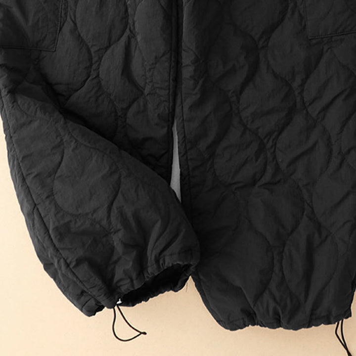 Pantaloni termici da donna in cotone con coulisse e elastico in vita, con tasche, Buddha Stones Winter Curved Lines - image 14