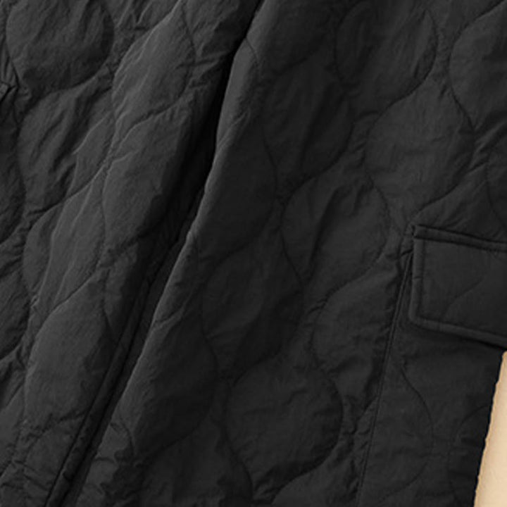 Pantaloni termici da donna in cotone con coulisse e elastico in vita, con tasche, Buddha Stones Winter Curved Lines - image 13