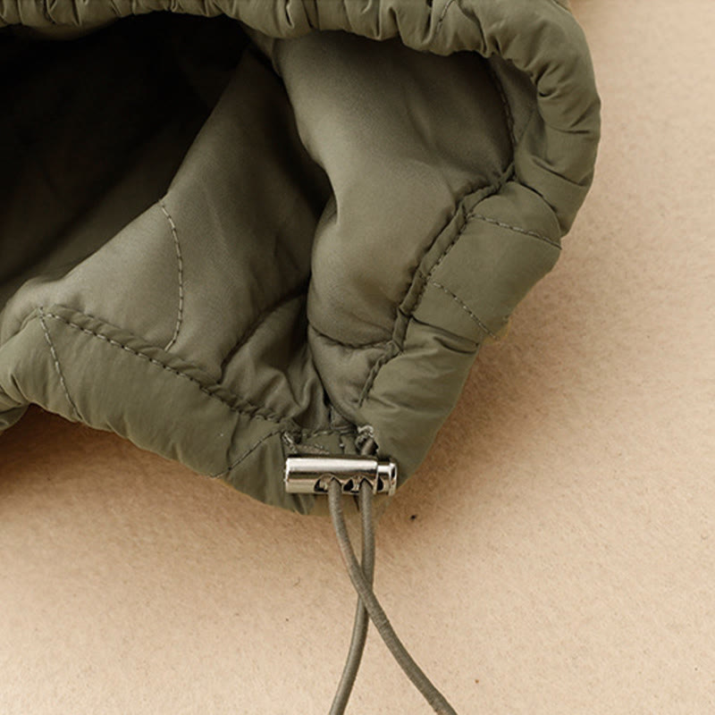 Pantaloni termici da donna in cotone con coulisse e elastico in vita, con tasche, Buddha Stones Winter Curved Lines - image 8