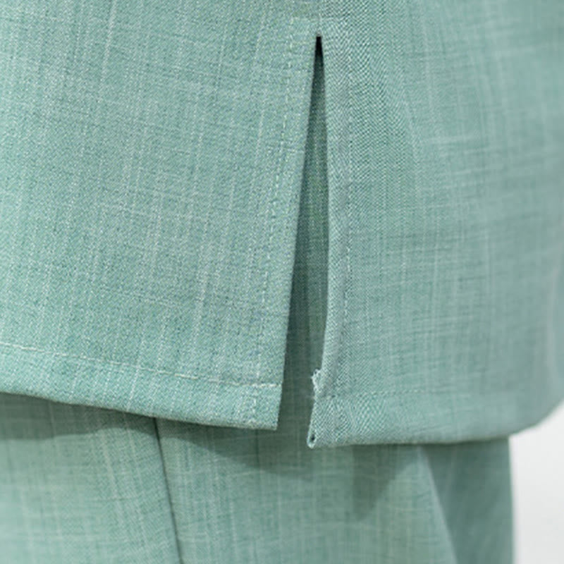 Set di 2 pezzi Buddha Stones , camicia a maniche lunghe con bottoni cinesi, pantaloni, meditazione, Zen, Tai Chi, abbigliamento in cotone da donna - image 17