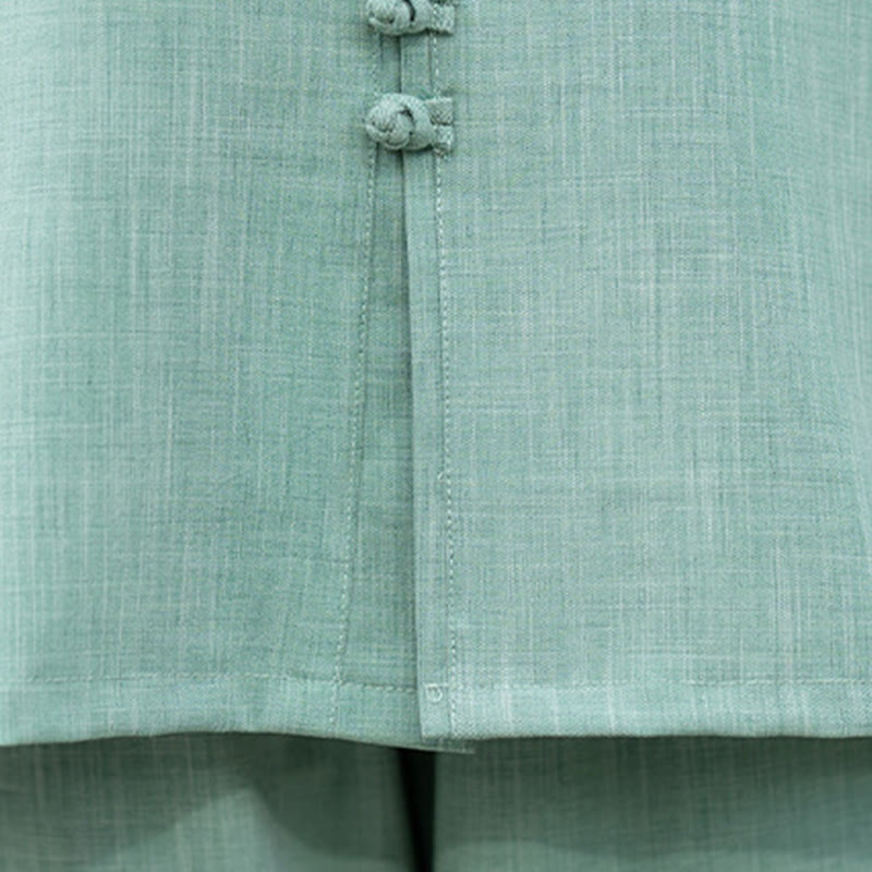 Set di 2 pezzi Buddha Stones , camicia a maniche lunghe con bottoni cinesi, pantaloni, meditazione, Zen, Tai Chi, abbigliamento in cotone da donna - image 18