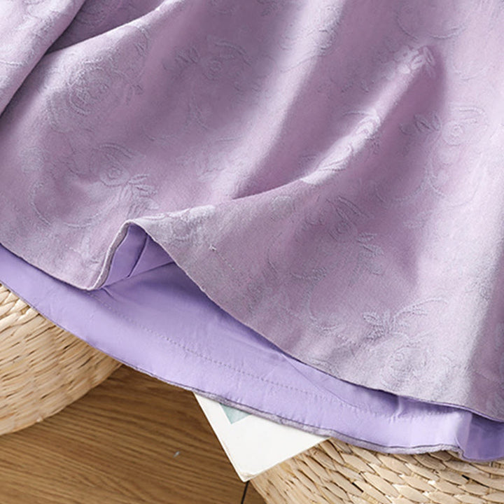 Camicia da donna in cotone a maniche lunghe con colletto rialzato, stampa floreale jacquard autunnale Buddha Stones con bottoni a rana - image 13