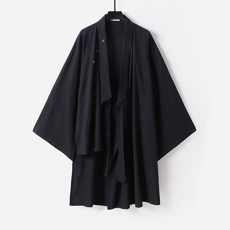 Buddha Stones Wudang Cerimonia tradizionale Tai Chi Abito lungo taoista da uomo con maniche a tre quarti - Nero - US/UK/AU54, EU64 (9XL) - image 11