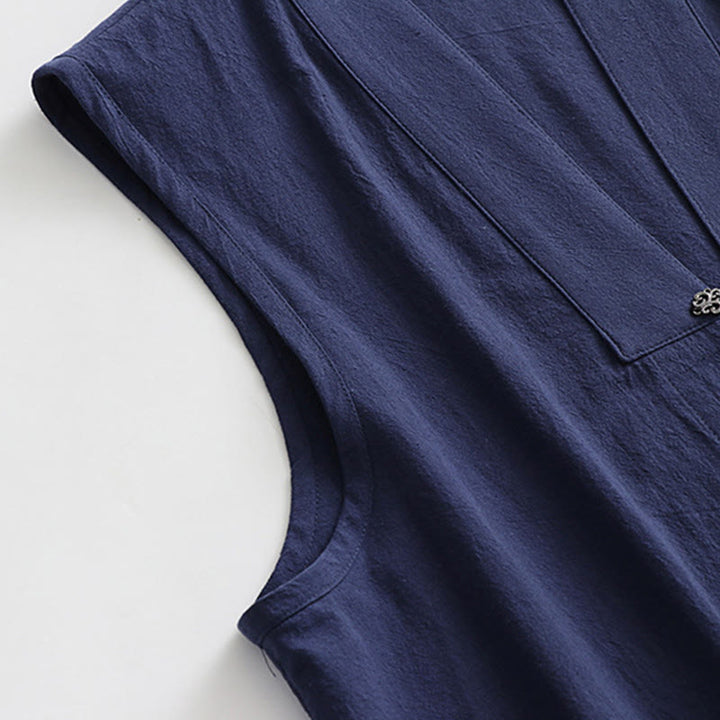 Buddha Stones 2 pezzi autunno solido manica lunga uomo taoista lunga veste kimono con lacci senza maniche gilet abito cerimonia qigong - image 23