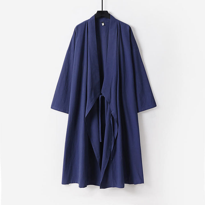 Buddha Stones Wudang Tai Chi tradizionale cerimonia di arti marziali, manica lunga, abito lungo taoista da uomo - SteelBlue - US/UK/AU54, EU64 (9XL) - image 3