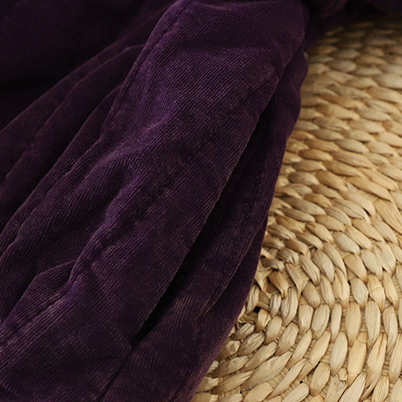 Giacca da donna in velluto a coste con maniche lunghe in poliestere e bottoni a rana , Buddha Stones Winter  - image 12