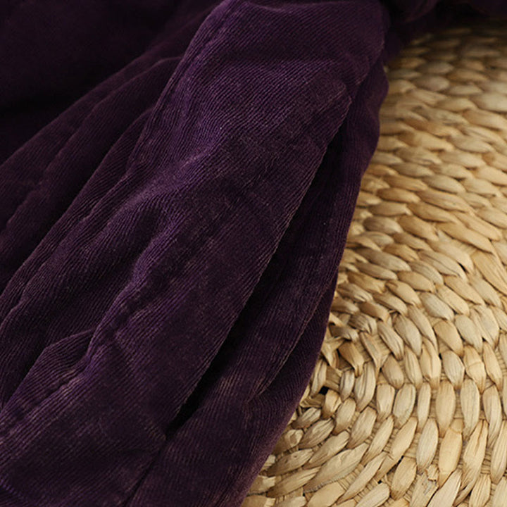 Giacca da donna in velluto a coste con maniche lunghe in poliestere e bottoni a rana , Buddha Stones Winter  - image 12