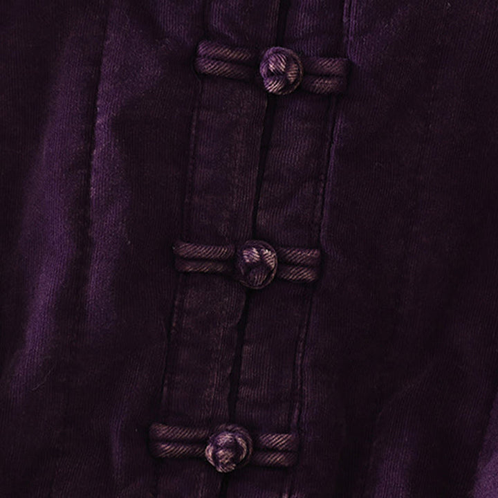 Giacca da donna in velluto a coste con maniche lunghe in poliestere e bottoni a rana , Buddha Stones Winter  - image 14