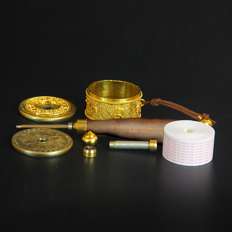 Ruota della preghiera tibetana fortunata Decorazione con sei parole vere - image 8