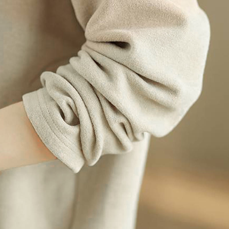 Felpa con cappuccio da donna a maniche lunghe in cotone tinta unita invernale Buddha Stones con cappuccio - image 16