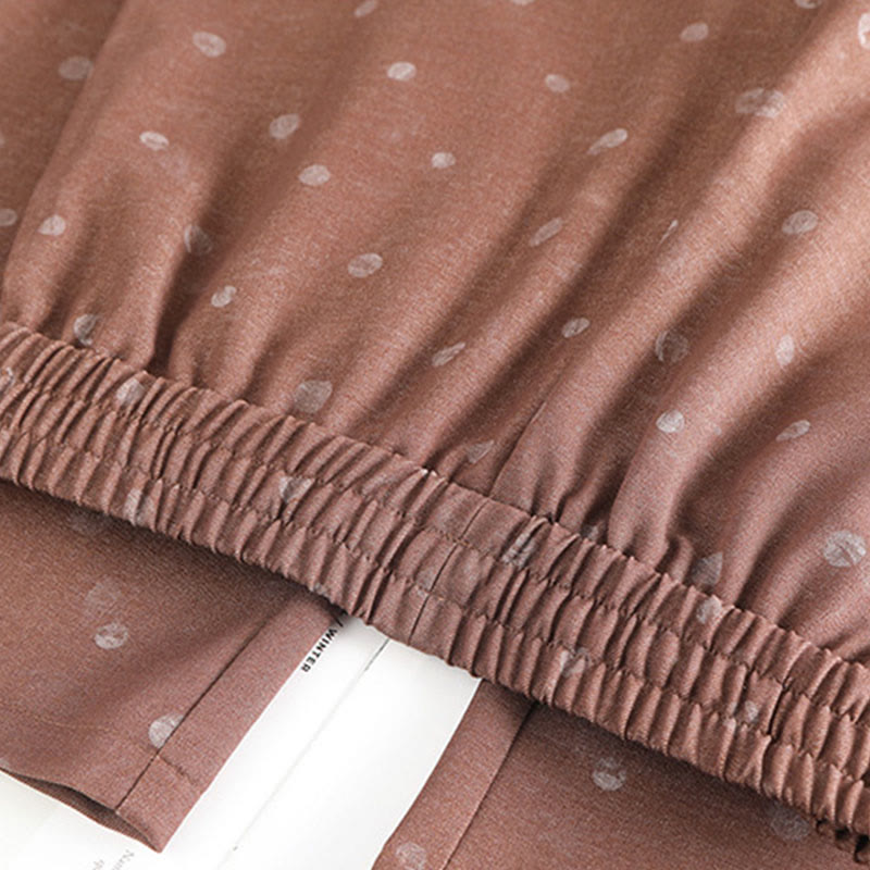 Pantaloni larghi da donna in poliestere con tasche e motivo a pois bianchi casual Buddha Stones - image 7