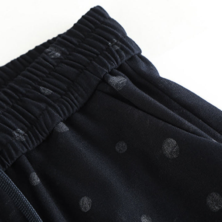 Pantaloni larghi da donna in poliestere con tasche e motivo a pois bianchi casual Buddha Stones - image 4