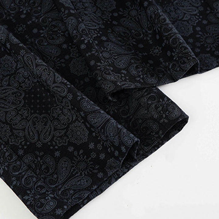 Pantaloni larghi da donna in poliestere con motivo floreale casual Buddha Stones e tasche - image 4