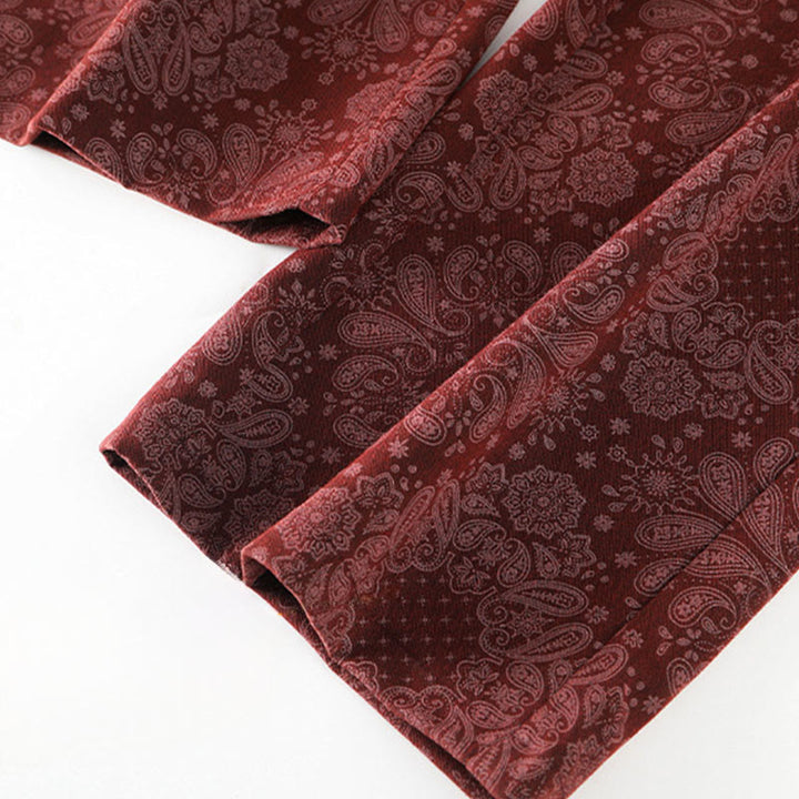 Pantaloni larghi da donna in poliestere con motivo floreale casual Buddha Stones e tasche - image 11