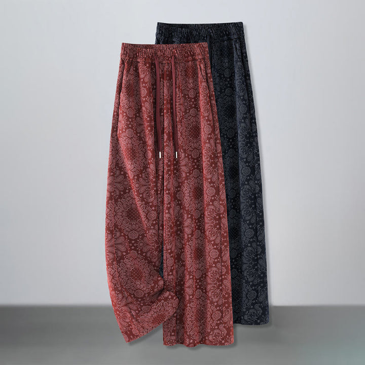 Pantaloni larghi da donna in poliestere con motivo floreale casual Buddha Stones e tasche - image 13