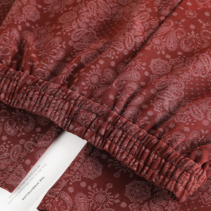 Pantaloni larghi da donna in poliestere con motivo floreale casual Buddha Stones e tasche - image 10