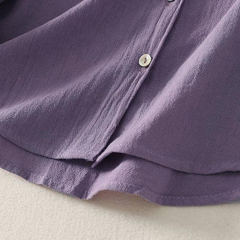 Camicia da donna in poliestere con maniche lunghe e colletto a girocollo Buddha Stones Fall con tasche - image 8