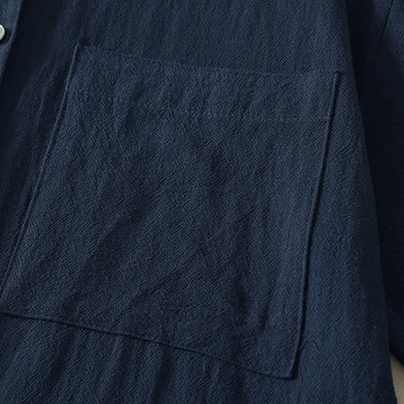 Camicia da donna in poliestere con maniche lunghe e colletto a girocollo Buddha Stones Fall con tasche - image 5