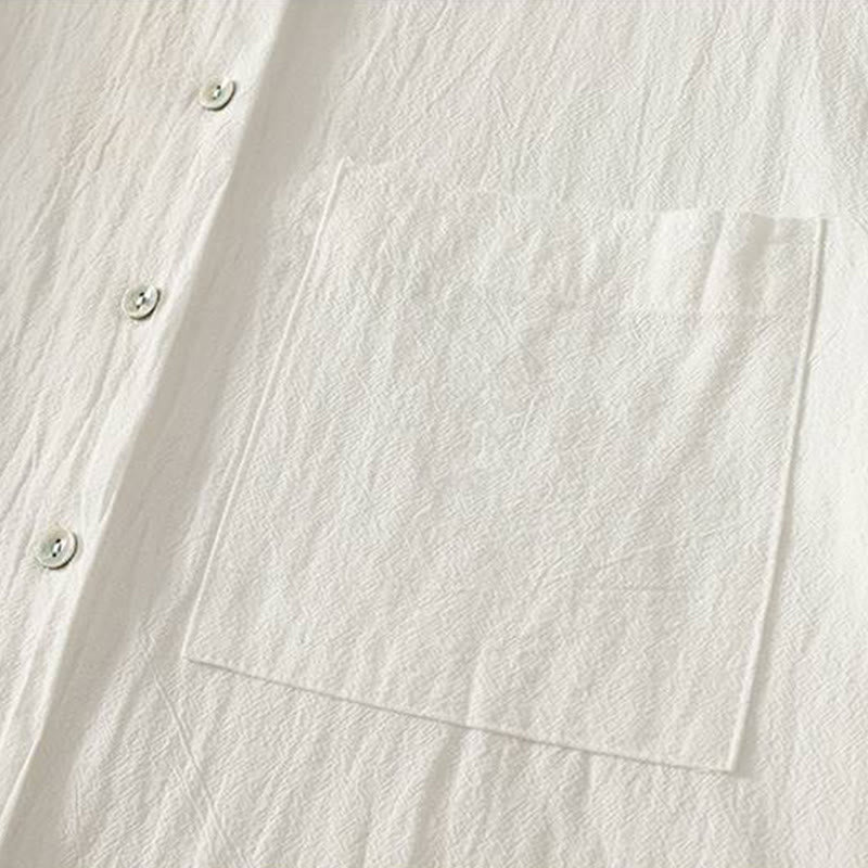 Camicia da donna in poliestere con maniche lunghe e colletto a girocollo Buddha Stones Fall con tasche - image 15