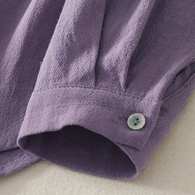 Camicia da donna in poliestere con maniche lunghe e colletto a girocollo Buddha Stones Fall con tasche - image 9