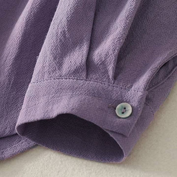 Camicia da donna in poliestere con maniche lunghe e colletto a girocollo Buddha Stones Fall con tasche - image 9