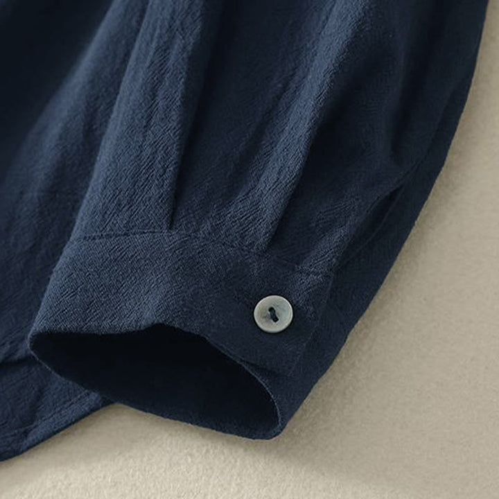 Camicia da donna in poliestere con maniche lunghe e colletto a girocollo Buddha Stones Fall con tasche - image 3