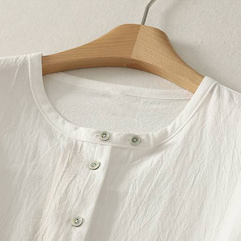 Camicia da donna in poliestere con maniche lunghe e colletto a girocollo Buddha Stones Fall con tasche - image 13