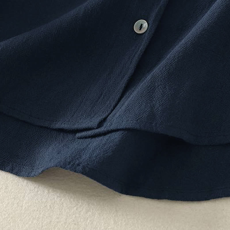 Camicia da donna in poliestere con maniche lunghe e colletto a girocollo Buddha Stones Fall con tasche - image 4