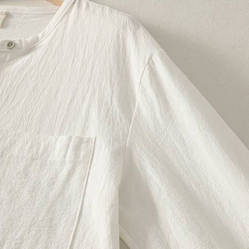 Camicia da donna in poliestere con maniche lunghe e colletto a girocollo Buddha Stones Fall con tasche - image 22