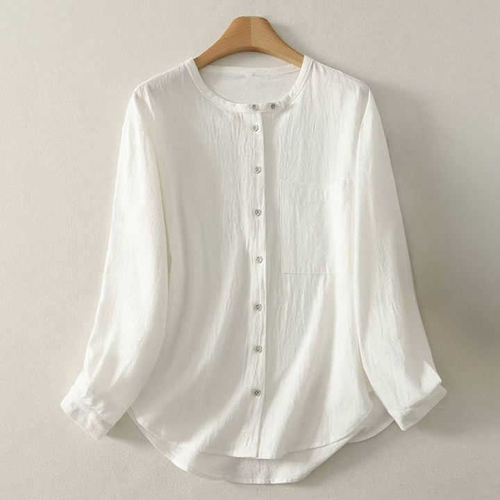 Camicia da donna in poliestere con maniche lunghe e colletto a girocollo Buddha Stones Fall con tasche - Nevicare - US8-10, UK/AU12-14, EU40-42 (2XL) - image 11