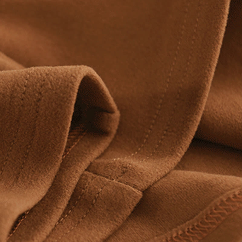 Felpa con cappuccio da donna a maniche lunghe in cotone spesso tinta unita invernale Buddha Stones con cappuccio - image 5