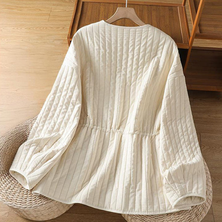 Giacca da donna in cotone con scollo rotondo semplice, coulisse e maniche lunghe, con tasca, modello Buddha Stones - image 11