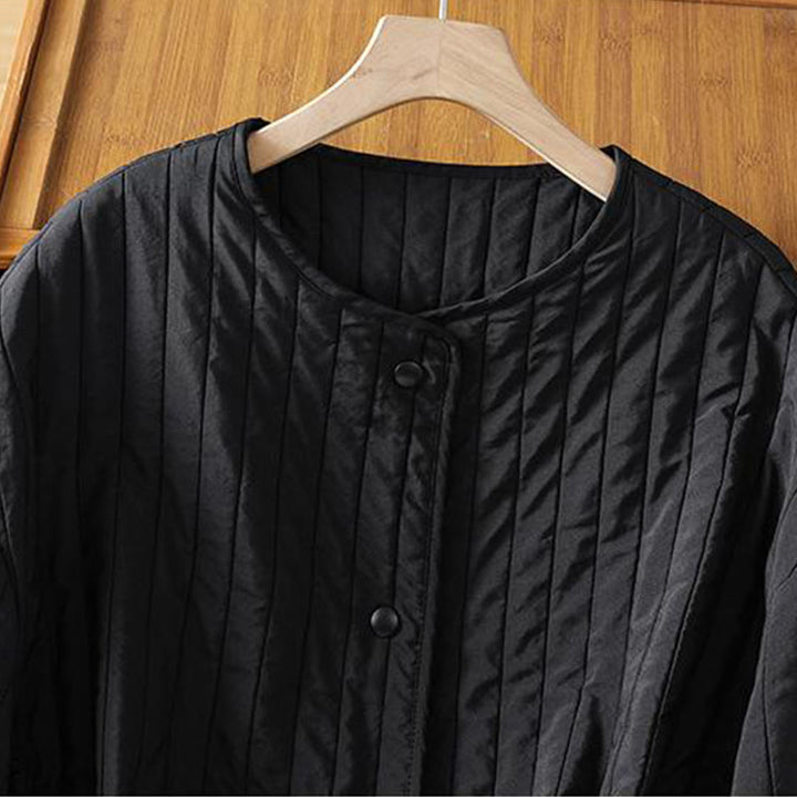 Giacca da donna in cotone con scollo rotondo semplice, coulisse e maniche lunghe, con tasca, modello Buddha Stones - image 3