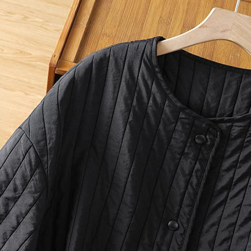 Giacca da donna in cotone con scollo rotondo semplice, coulisse e maniche lunghe, con tasca, modello Buddha Stones - image 5