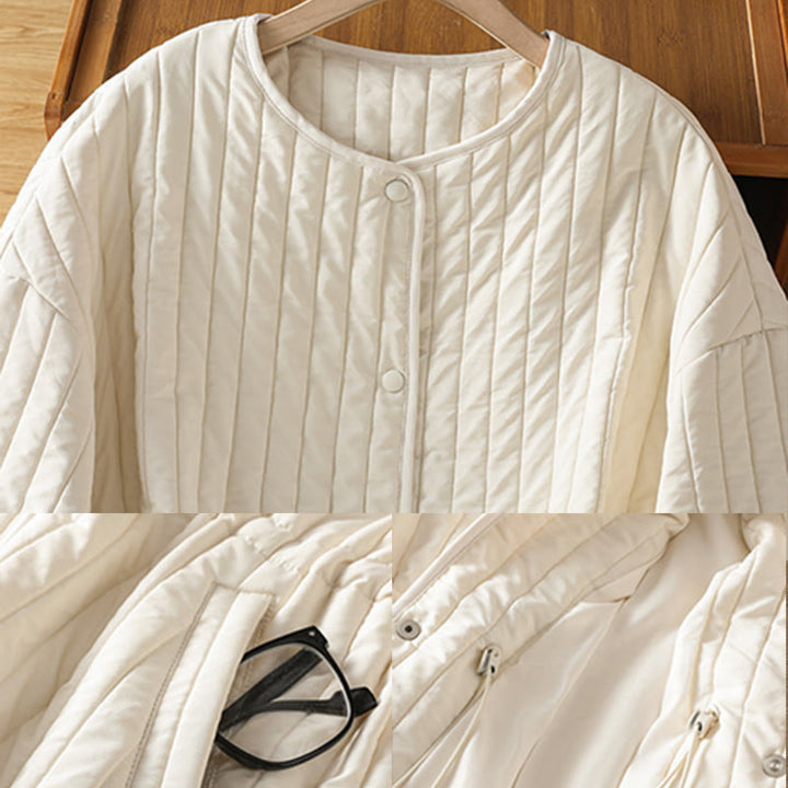 Giacca da donna in cotone con scollo rotondo semplice, coulisse e maniche lunghe, con tasca, modello Buddha Stones - image 21