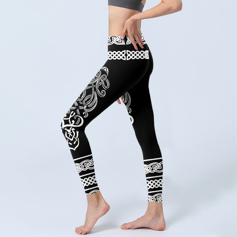 Leggings da palestra con stampa di nodi celtici simmetrici Buddha Stones, pantaloni da yoga da donna - image 2