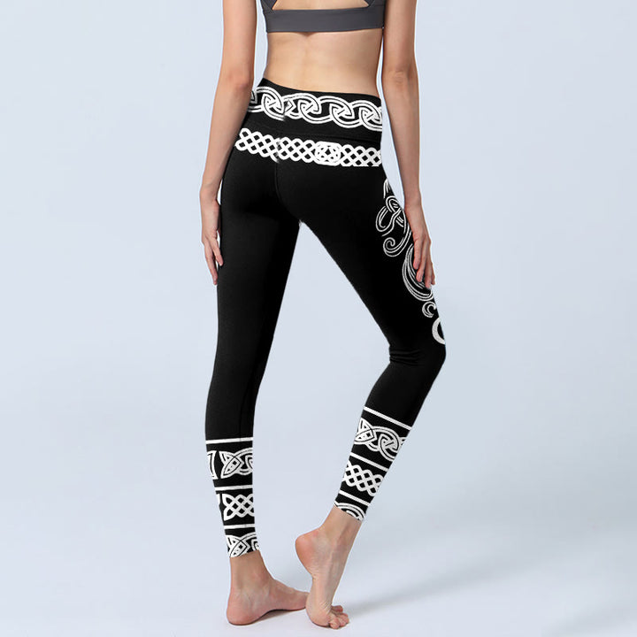 Leggings da palestra con stampa di nodi celtici simmetrici Buddha Stones, pantaloni da yoga da donna - image 3