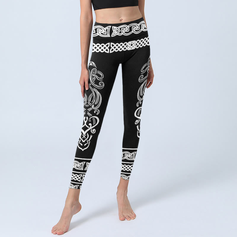 Leggings da palestra con stampa di nodi celtici simmetrici Buddha Stones, pantaloni da yoga da donna - image 5