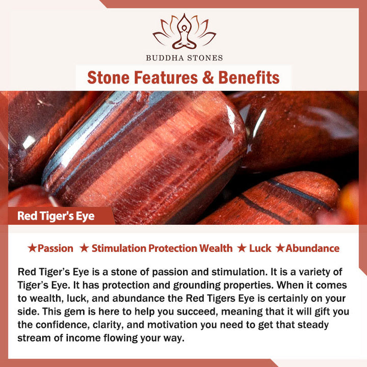 Braccialetto rinforzato in pelle Buddha Stones occhio di tigre naturale, occhio di tigre verde e occhio di tigre rosso - image 9